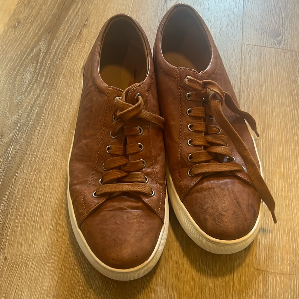 Johnston and Murphy brown leather sneakers 12